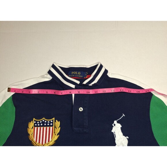 Polo Ralph Lauren Men's Medium Cruise Navy Multi Classic-Fit Big Pony Polo Shirt - Picture 6 of 9